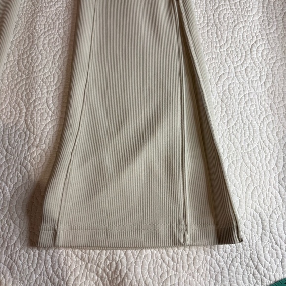 Lululemon Brushed Softstreme Ribbed Zip Flared Pant 32.5" Bone Preppy Bohemian - Picture 11 of 16